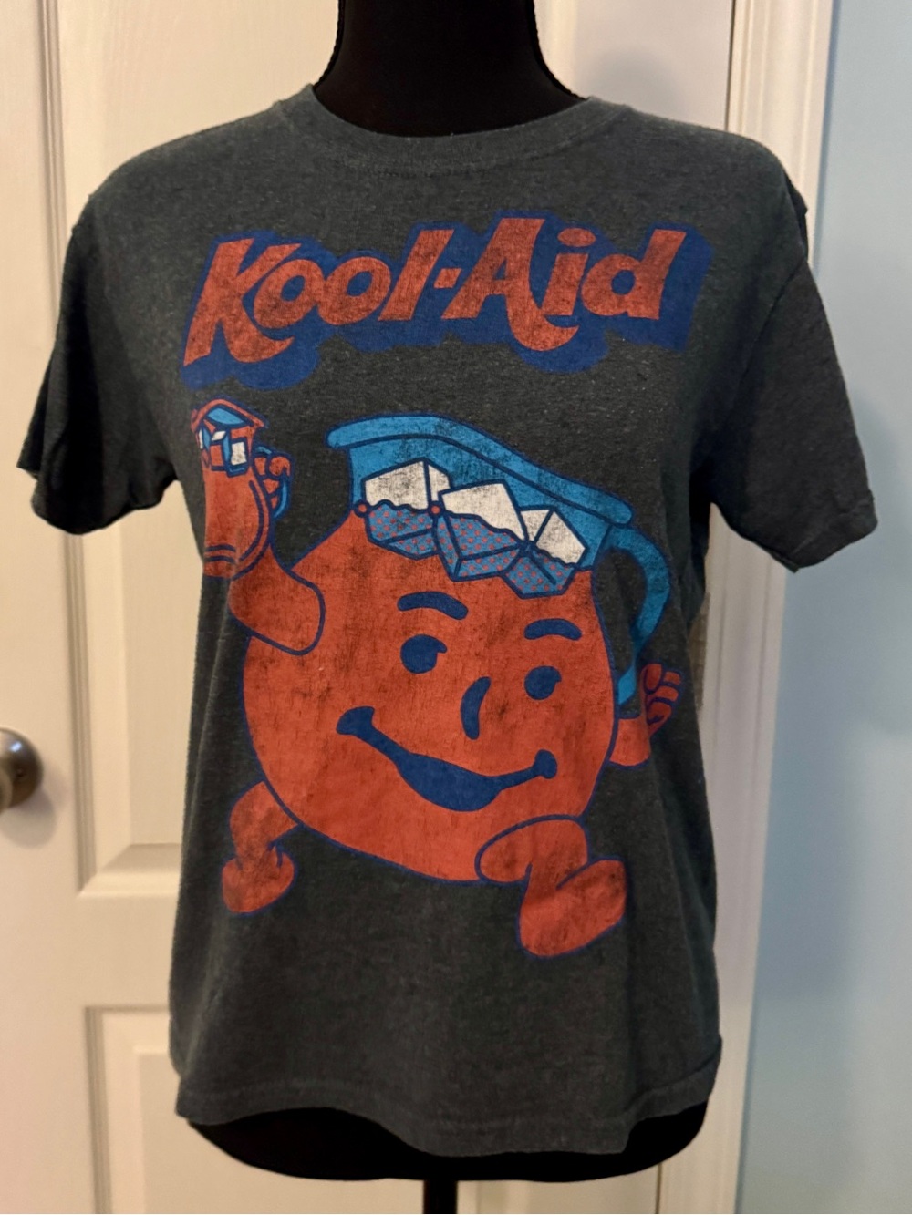 Kool-Aid Distressed Graphic Tee Charcoal Kids Size XL 14-16